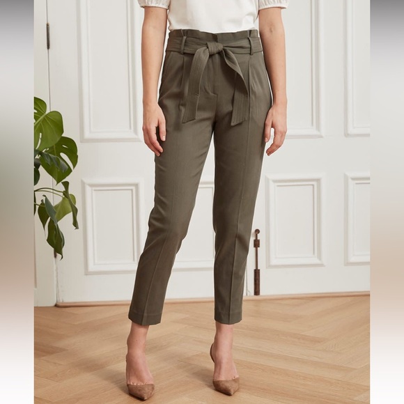 RW&CO. Pants - RW&CO Stylish Pinkish Beige High-Waisted Belted Paperbag Trouser Pants